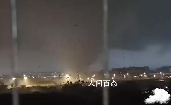 广州龙卷风摧毁电力设备 火花四溅